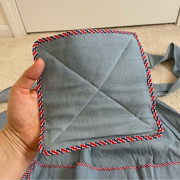 Vintage Jack Dempsey Pan-Handler Apron Oven Mitt Pot Holder Denim Retro Baker - Picture 10 of 17